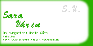 sara uhrin business card